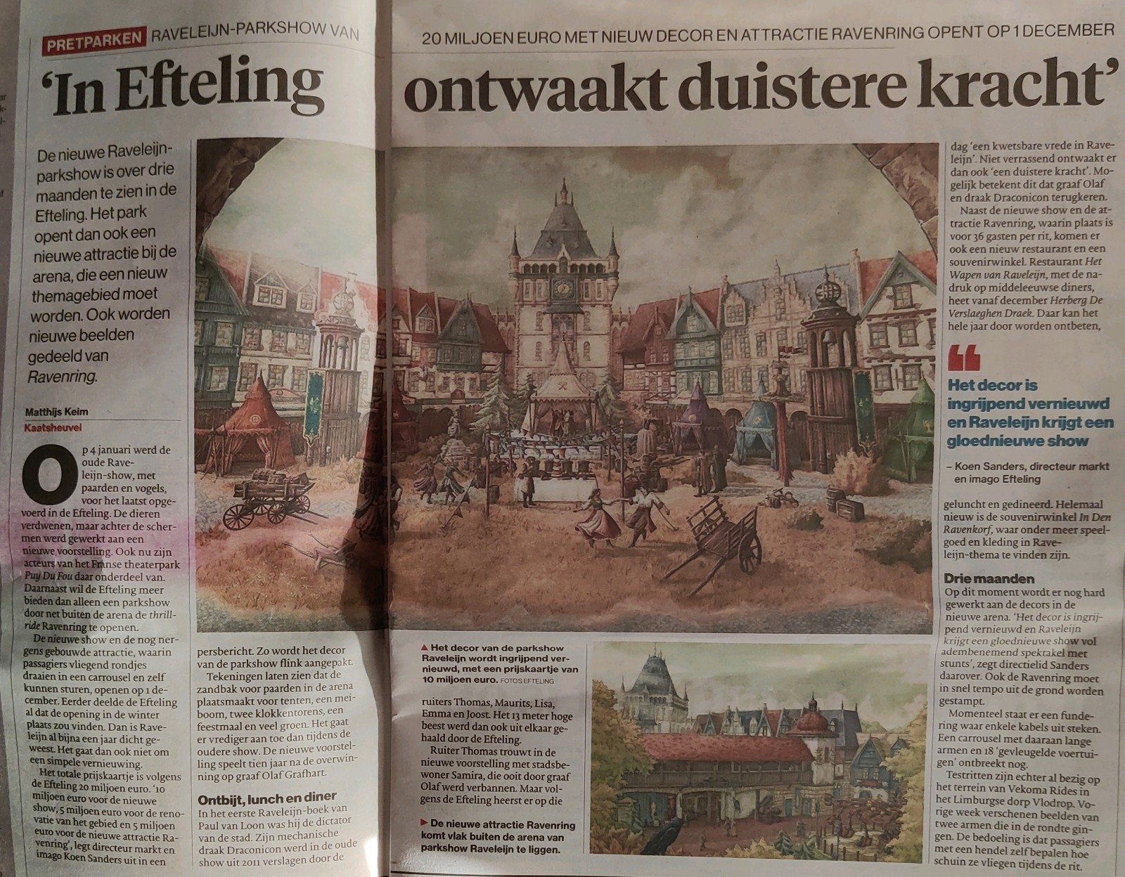 Efteling Raveleijn-Parkshow opent op 1december krantenartike, Ophalen of Verzenden, 1980 tot heden, Nederland, Knipsel(s)