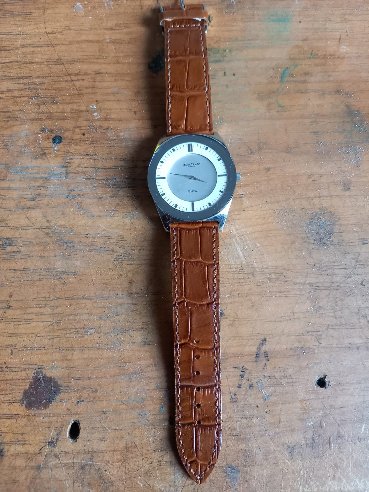 mooie Quartz horloge met lederen band., Ophalen of Verzenden, Leer, Overige merken