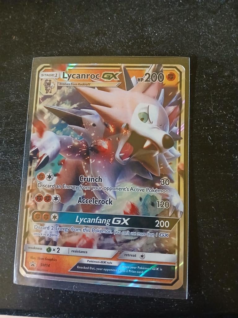 Lycanroc GX SM14 Pokémon Kaart - Full Art, Ophalen of Verzenden, Zo goed als nieuw, Losse kaart, Foil