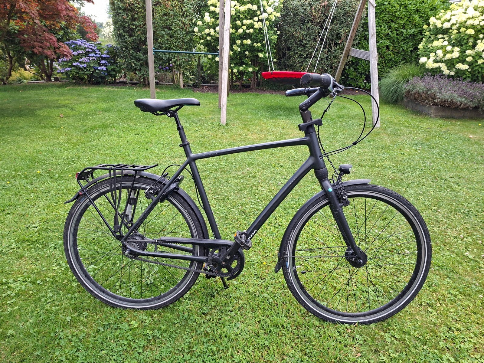 Nette zwarte fiets  koga met riem., Gebruikt, Velgrem, Versnellingen, 61 tot 65 cm