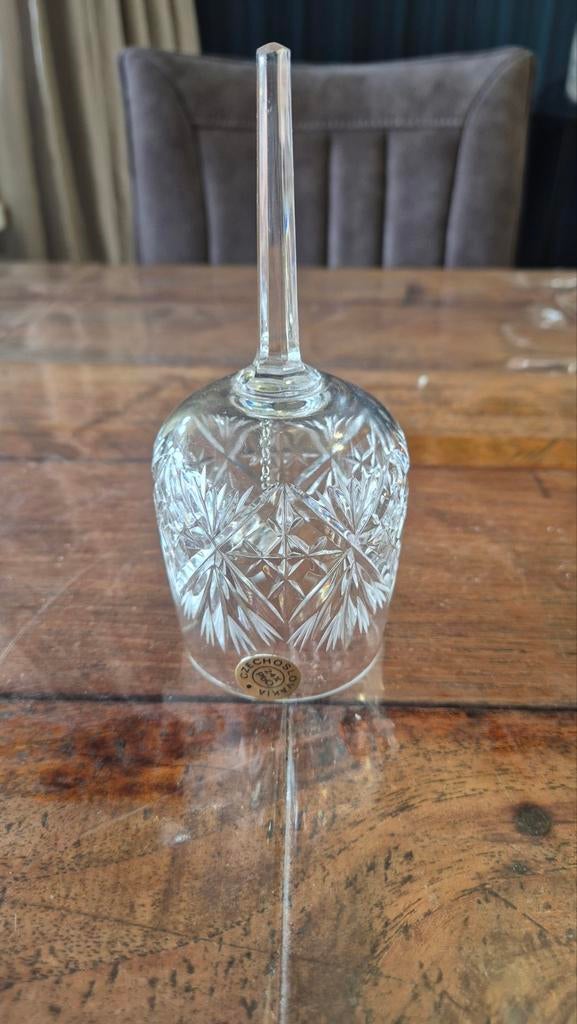 Kristallen bel van Tsjechoslowaaks glas, Antiek en Kunst, Antiek | Glas en Kristal, Ophalen of Verzenden