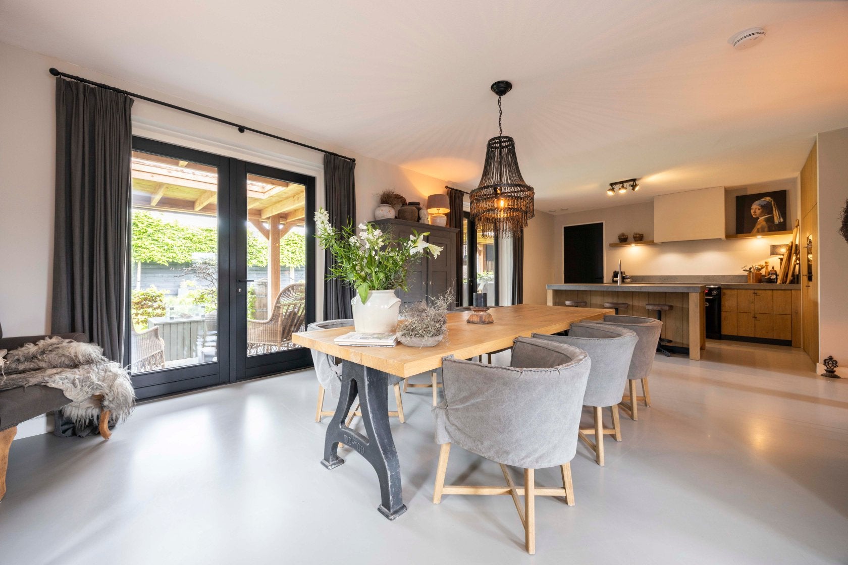 Eetkamerstoelen  Dirkjes/Hoffz/Aura Peeperkorn, Huis en Inrichting, Ophalen, Zo goed als nieuw, Grijs, Vijf, Zes of meer stoelen