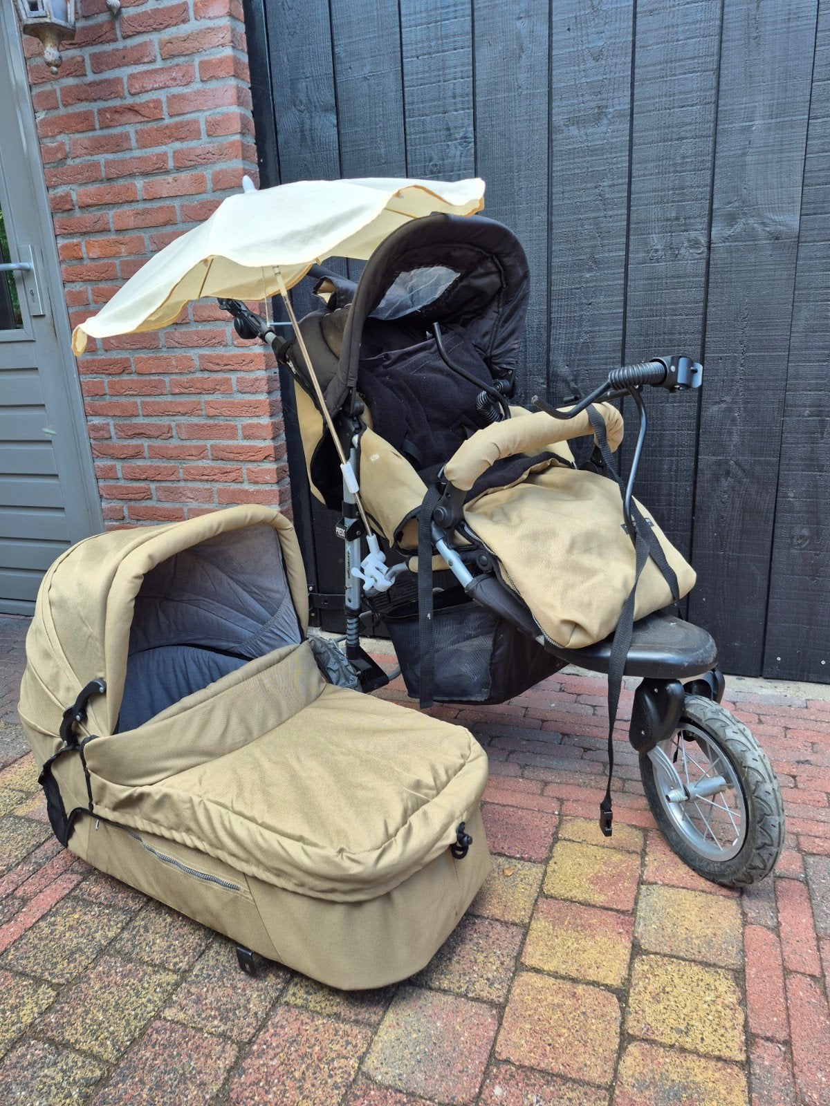 X-Adventure Kinderwagen/Buggy met complete accessoires, Gebruikt, Verstelbare duwstang, Combiwagen, Ophalen