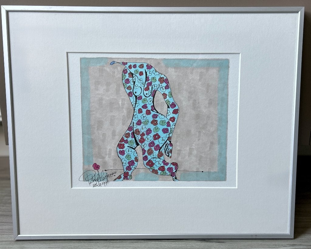 Aquarel Patty Harpenau - Ingelijst, Antiek en Kunst, Ophalen of Verzenden