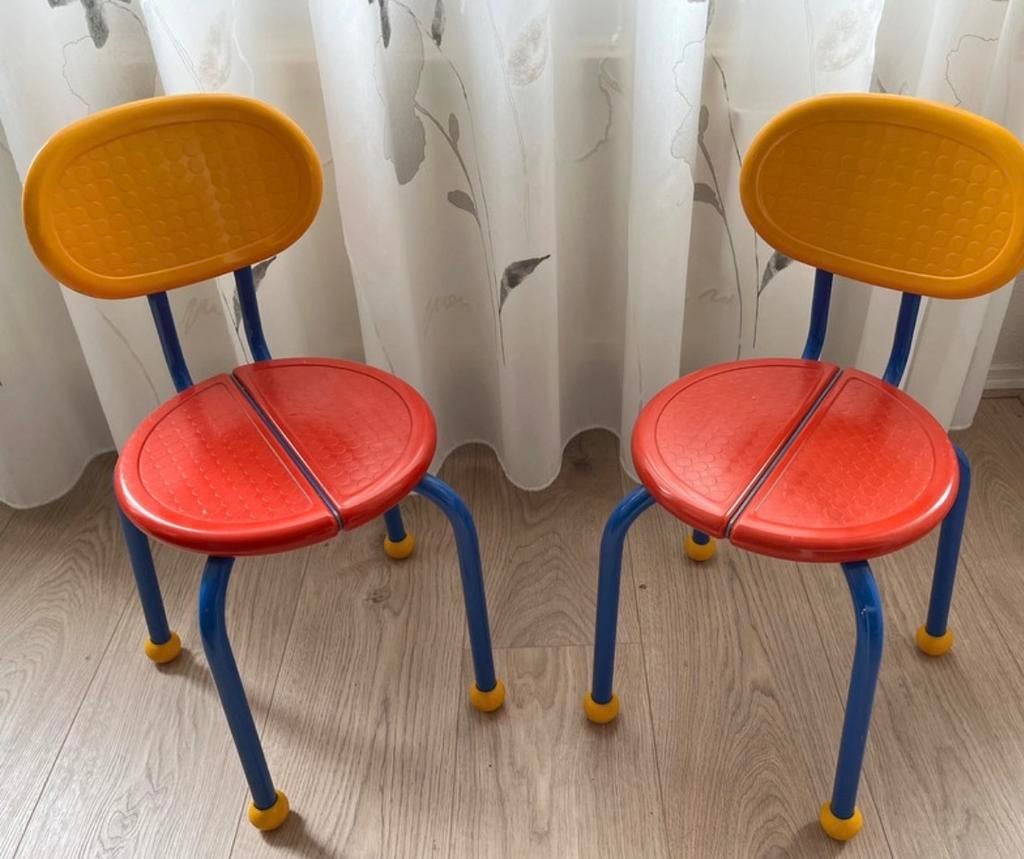 2 vintage stoeltjes ‘Puzzel’ Ikea met gratis tafeltje !, Ophalen of Verzenden, Zo goed als nieuw, Tafel(s) en Stoel(en)
