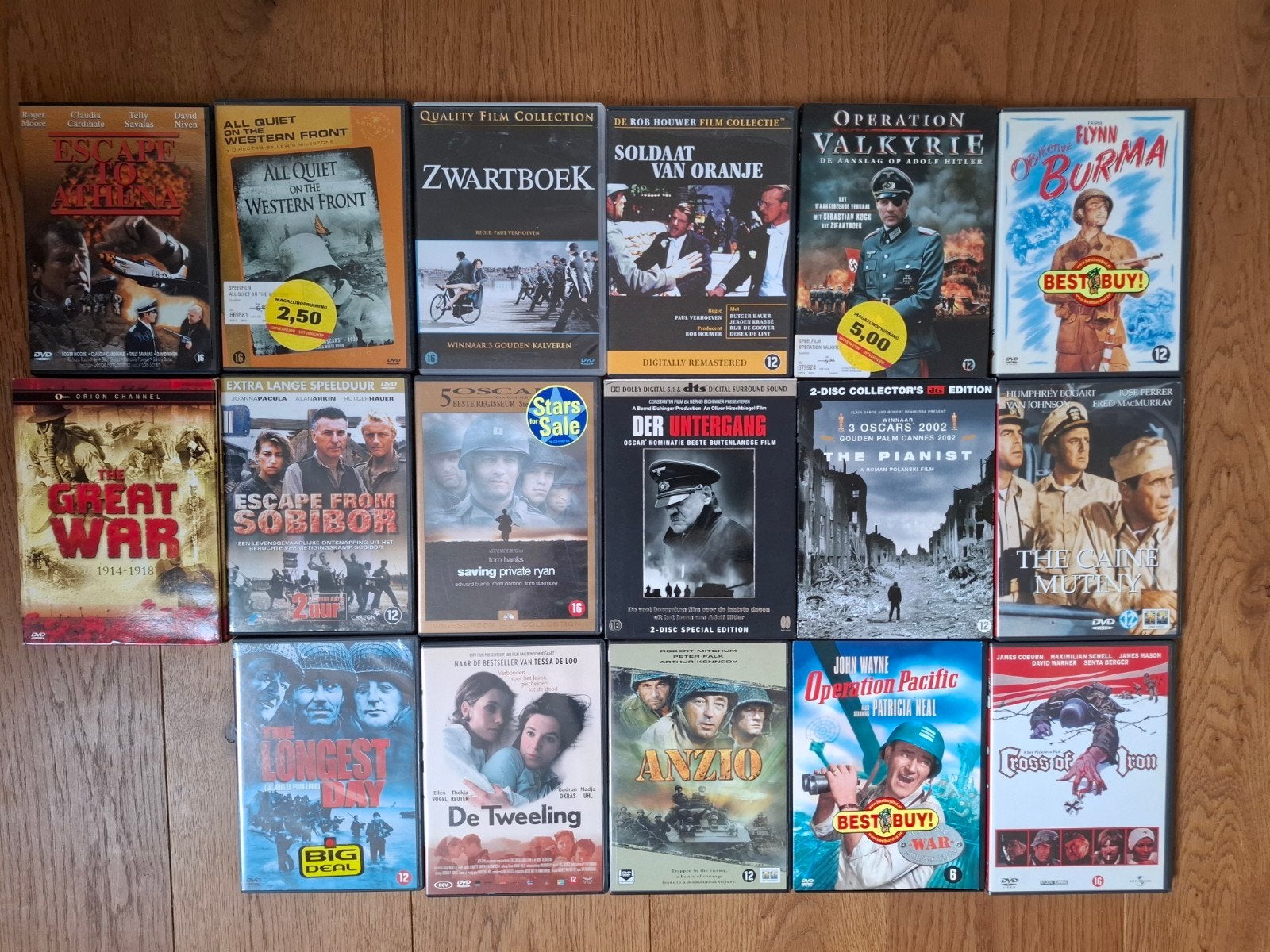Diverse oorlogsfilms op DVD - Grote collectie, Cd's en Dvd's, Gebruikt, Vanaf 16 jaar, Nederlands, Nederlands