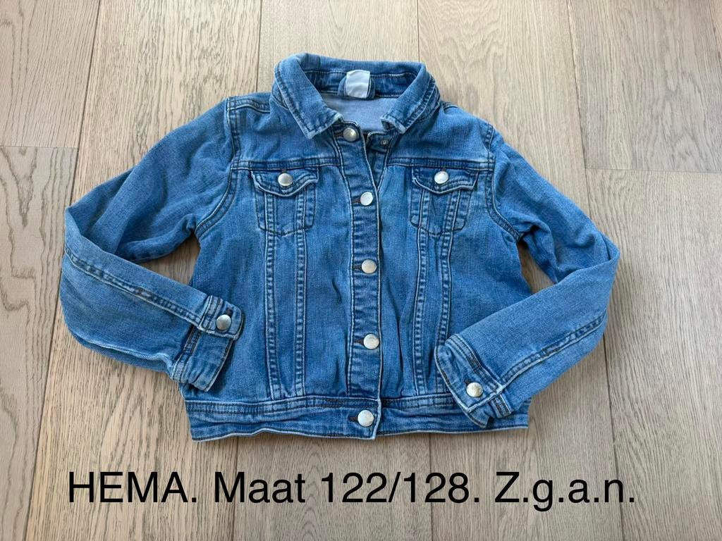 Hema spijkerjasje maat 122/128, Ophalen of Verzenden, Zo goed als nieuw, Jongen of Meisje, Jas