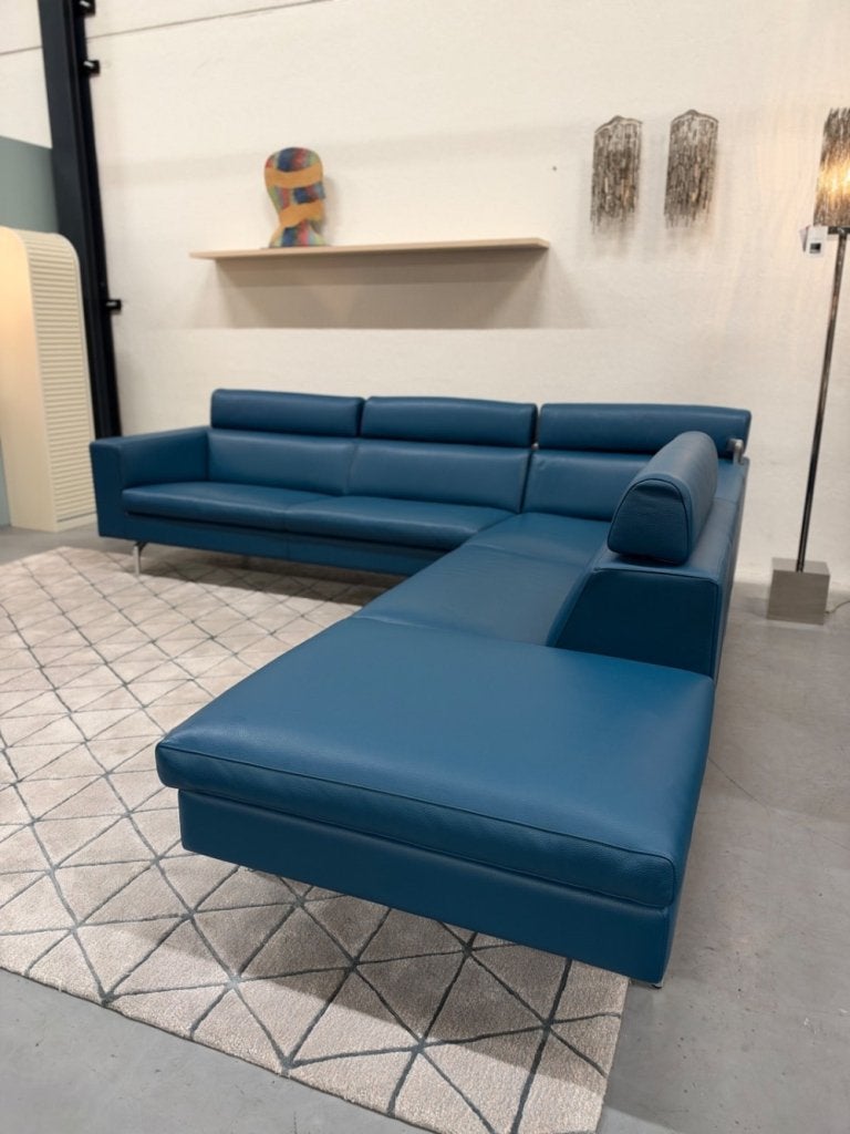 Als nieuw Leolux Horatio Hoekbank Senso Teal design Bank