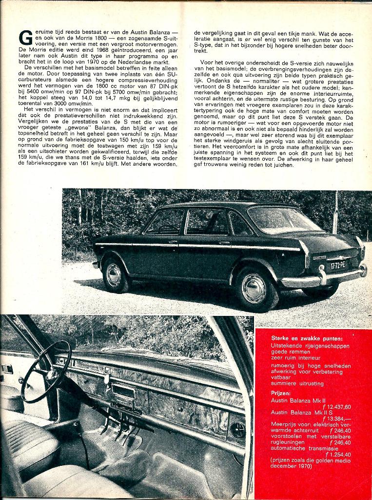 Autokampioen test Austin Balanza S 1971, Ophalen of Verzenden, Gelezen, Overige merken