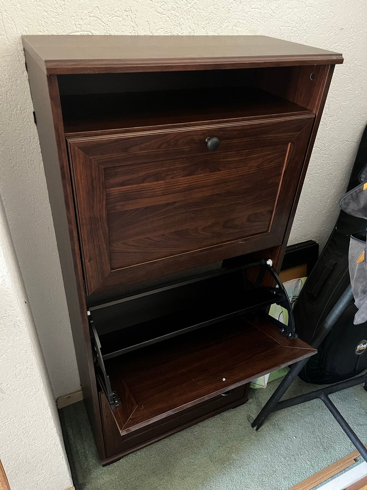 Schoenenkast Ikea met 3 kleppen en opbergvakken, Ophalen, Gebruikt