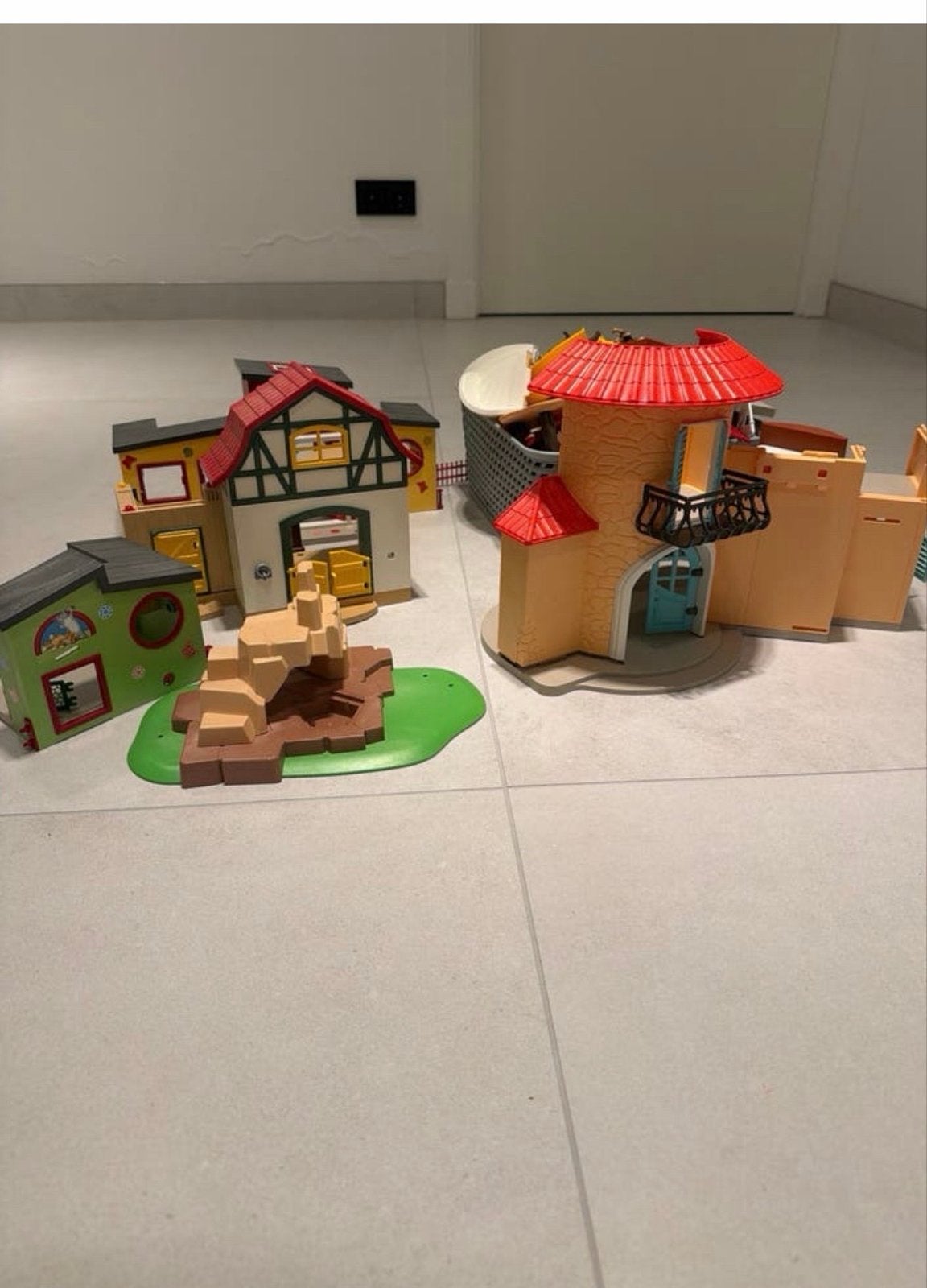 Grote set Playmobile: boerderij, kasteel, dieren en meer, Ophalen, Gebruikt