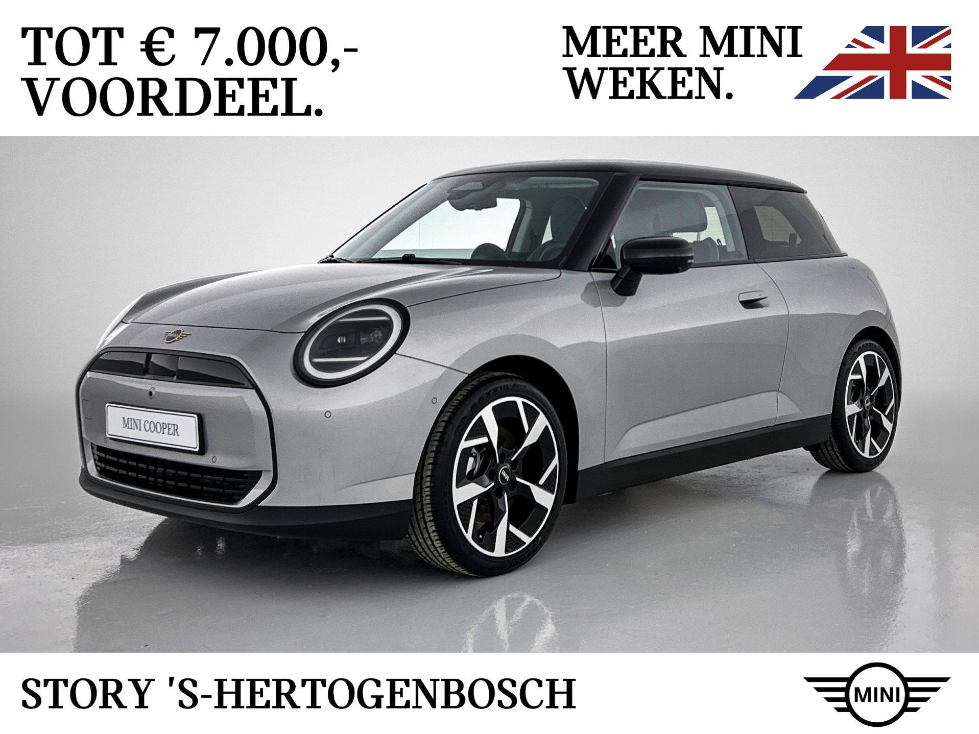 MINI Hatchback Cooper E / Classic / Pakket L / 18 inch Slide, Auto's, Dealer onderhouden, Stof, Zwart, 4 stoelen