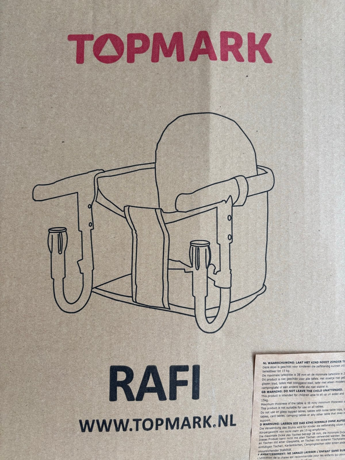 Topmark Rafi Tafelstoel - Zwart Melange, Kinderen en Baby's, Kinderstoelen, Ophalen of Verzenden, Nieuw, Overige typen, Aanschuifbaar