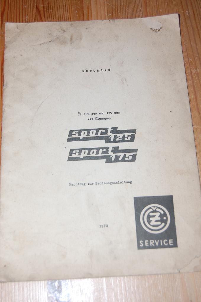 CZ 125 en CZ 175 Sport aanvulling handleiding 1970, Ophalen of Verzenden, Overige merken