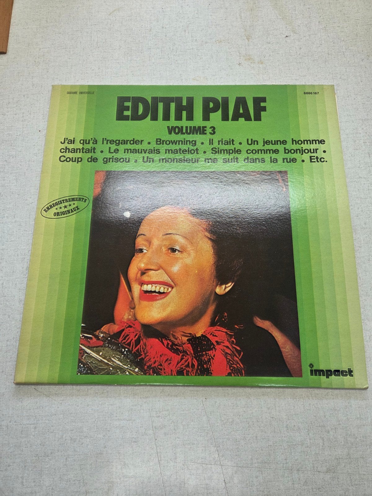 Edith Piaf - Volume 3 LP (Impact), Ophalen of Verzenden, Gebruikt, 12 inch, LP