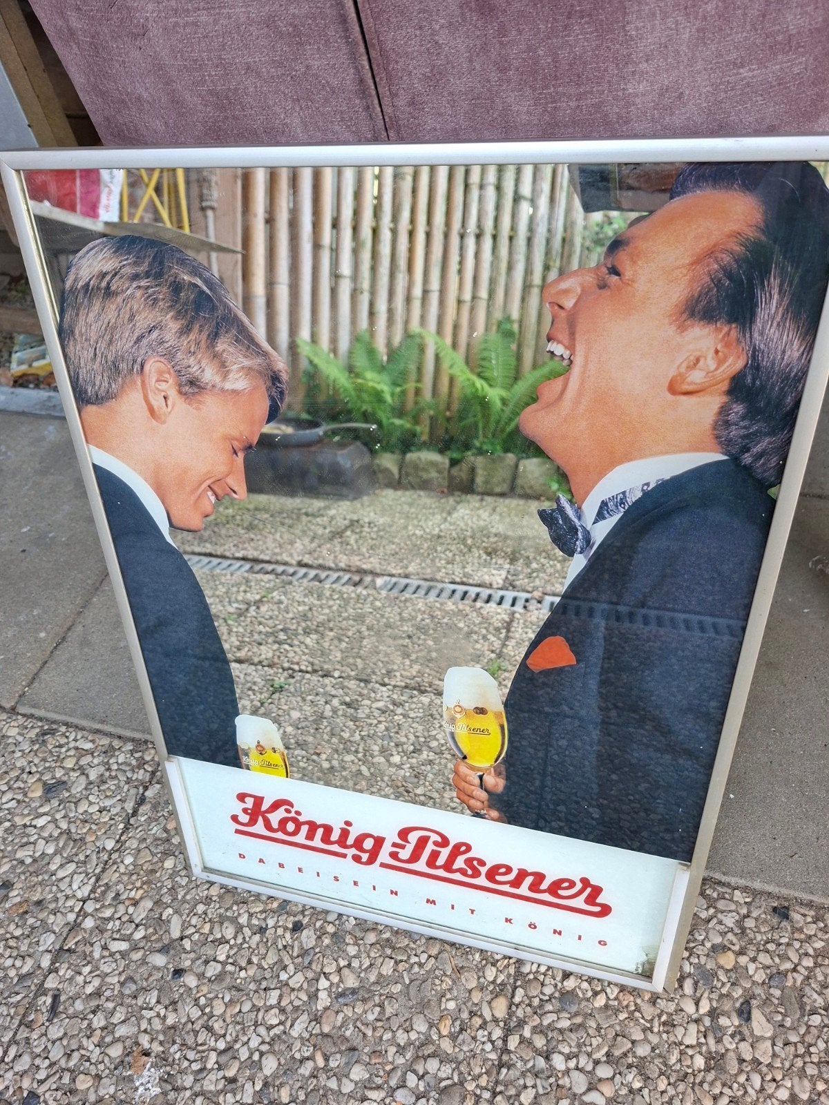 Vintage König Pilsener Reclame Spiegel - ca. 60x40 cm, Ophalen of Verzenden