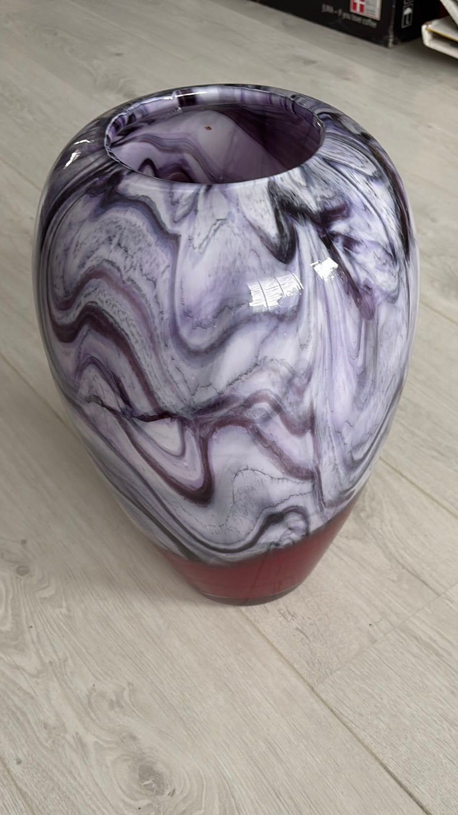 Loranto vaas rood paars, Ophalen, Gebruikt, Paars, Glas