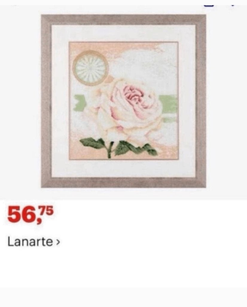 BORDUURPAKKET LANARTE WHITE ROSE, Hobby en Vrije tijd, Borduren en Borduurmachines, Verzenden, Nieuw, Handborduren, Borduurpakket
