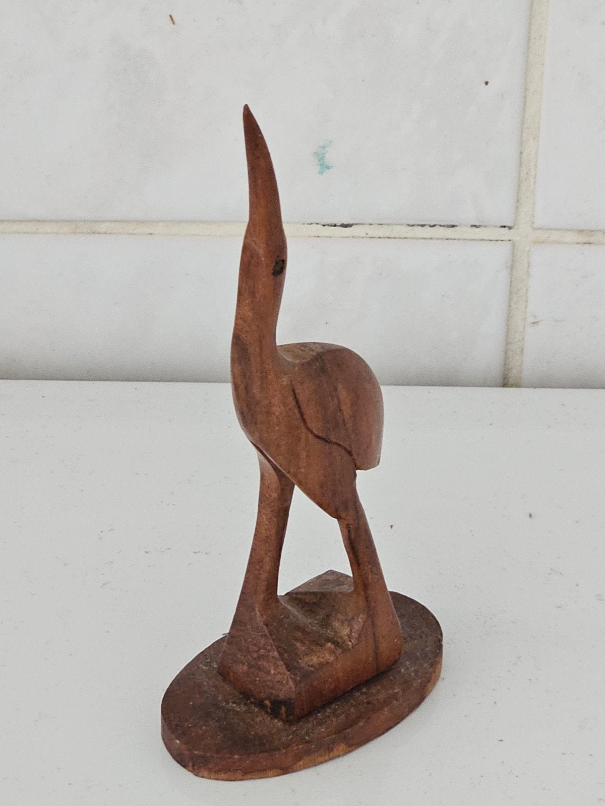 Houten beeldje van een vogel, 17 cm hoog, Ophalen, Minder dan 20 cm, Handgemaakt, Beeld