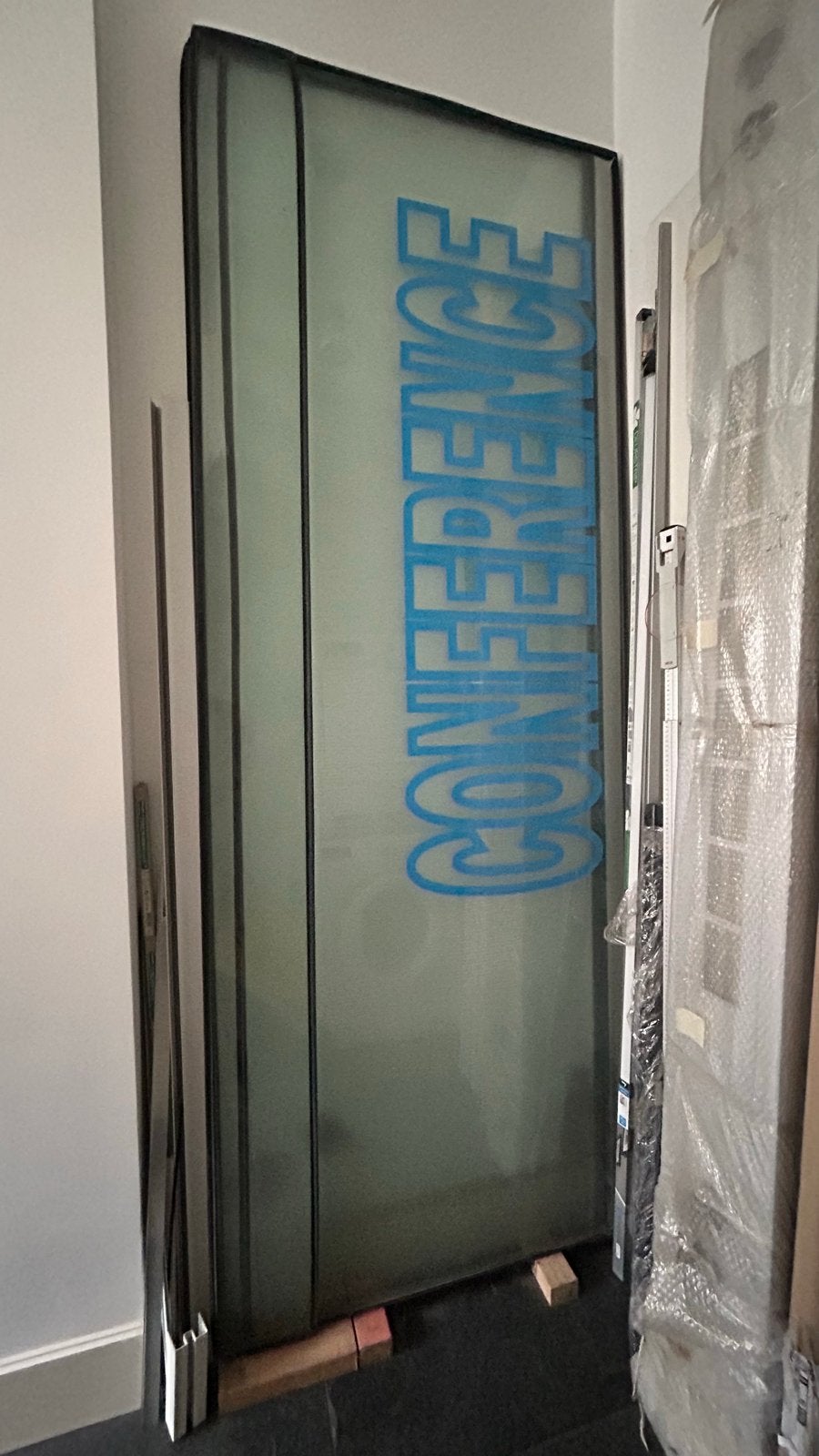 Glazen bladen voor binnenwand - 3 stuks + passtrook, Doe-het-zelf en Verbouw, Ophalen, Gebruikt, 80 tot 120 cm, 160 cm of meer