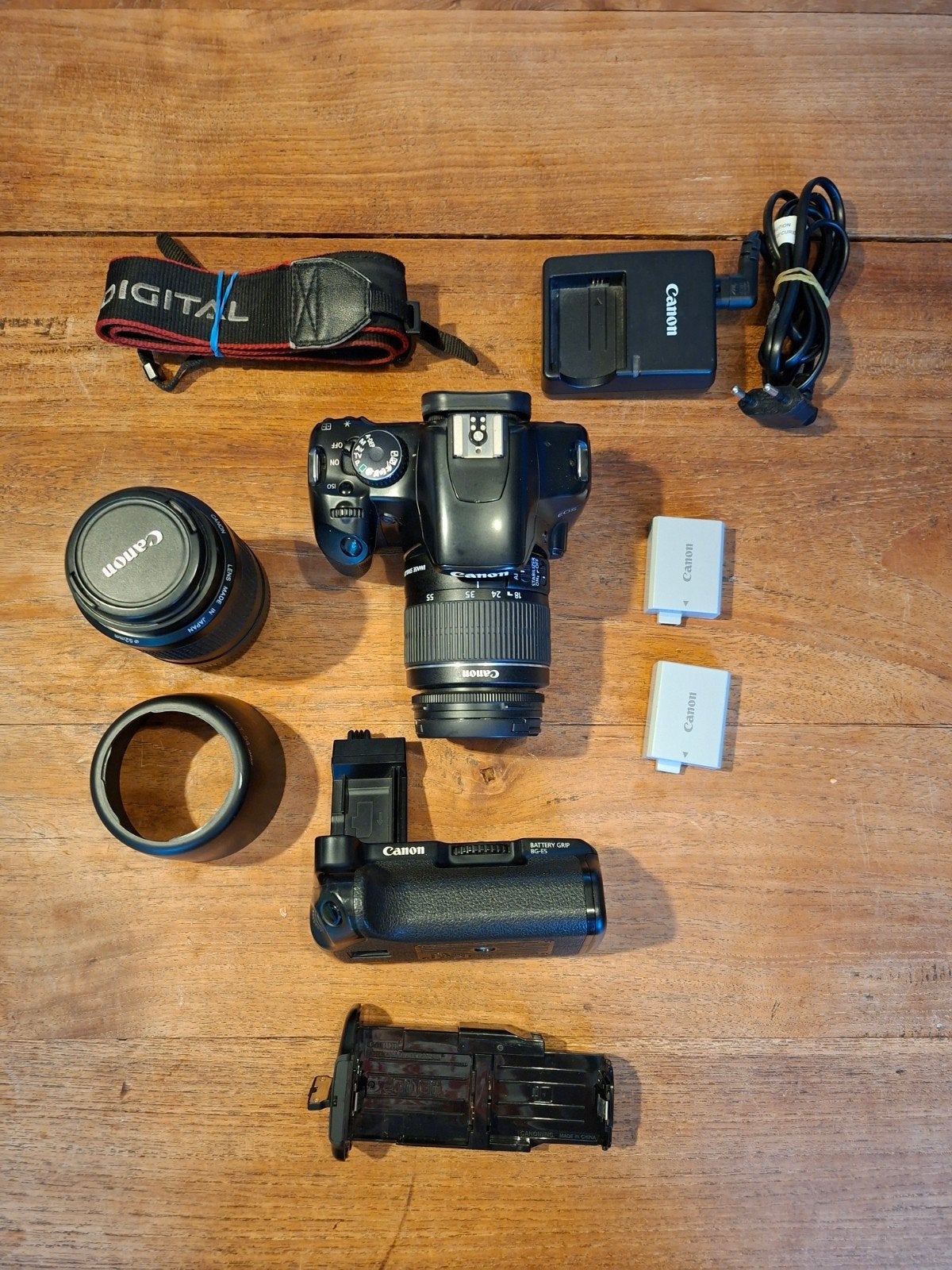 Canon 450D spiegelreflexcamera met zoomlens en accessoires, Ophalen of Verzenden