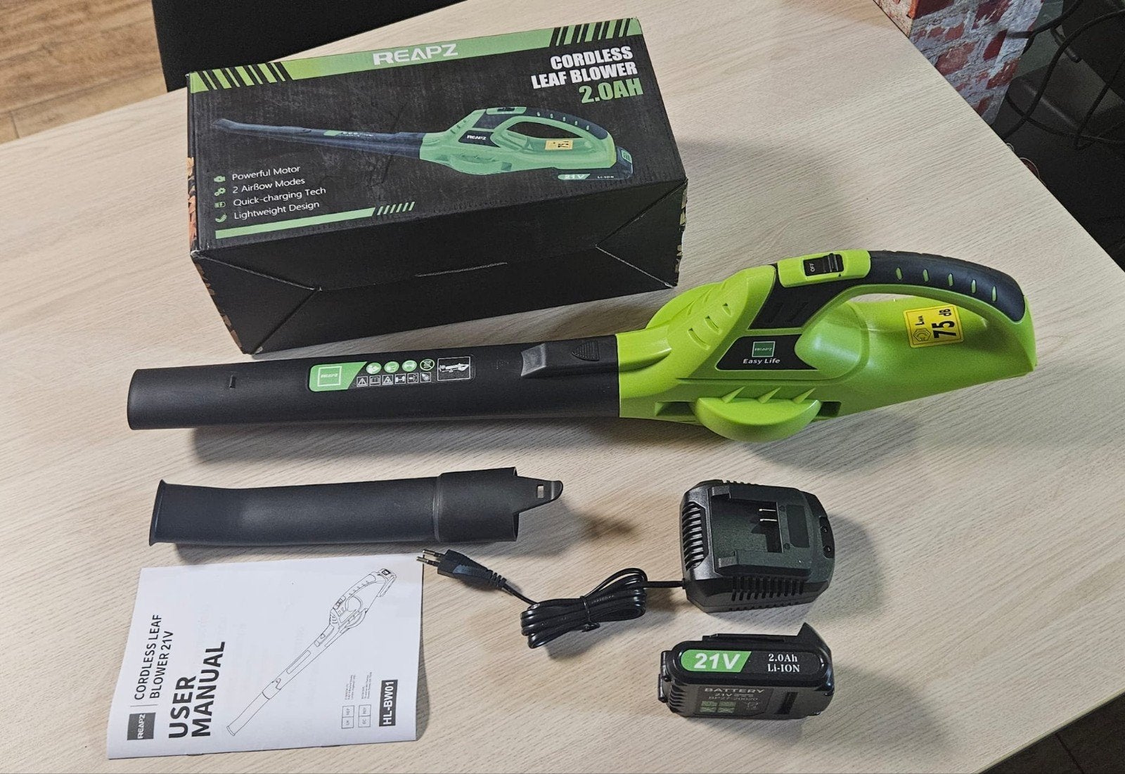 REAPZ Accu Bladblazer 21V 2.0Ah - Nieuw in doos, Nieuw, REAPZ, Ophalen of Verzenden, Accu