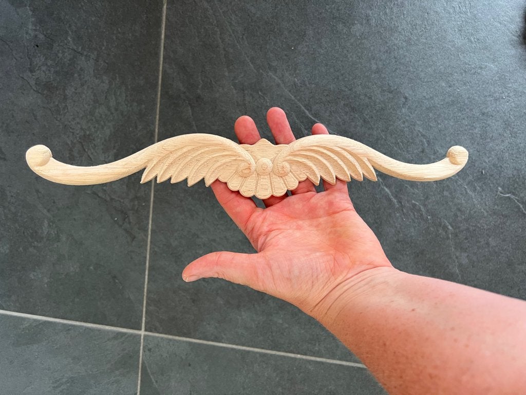 Houtsnijwerk ornament console applique 33,5 cm, Brocante, Nieuw, Ophalen of Verzenden, https://verburgtvintage.nl/#contact