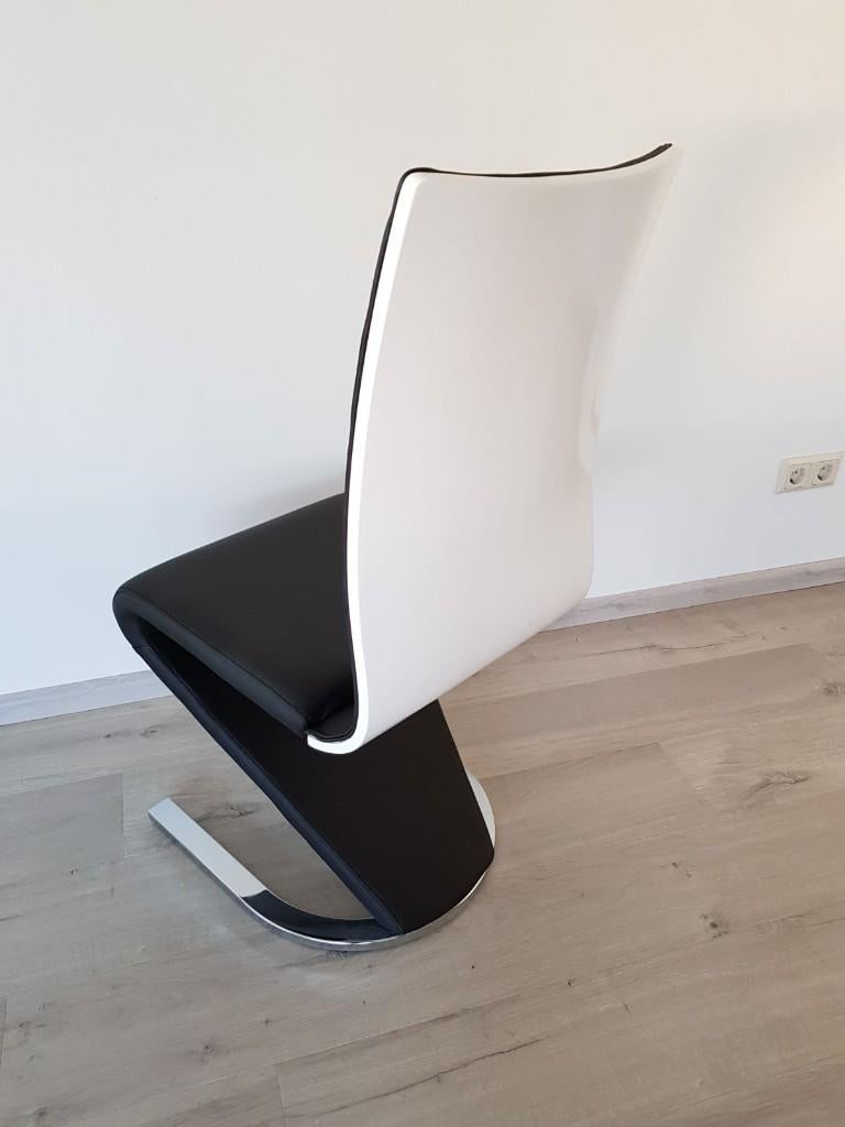 Luxe design eetkamerstoelen Zwart/ Hoogglans wit NIEUW OP=OP, Huis en Inrichting, Stoelen, Zwart, Nieuw, Ophalen of Verzenden