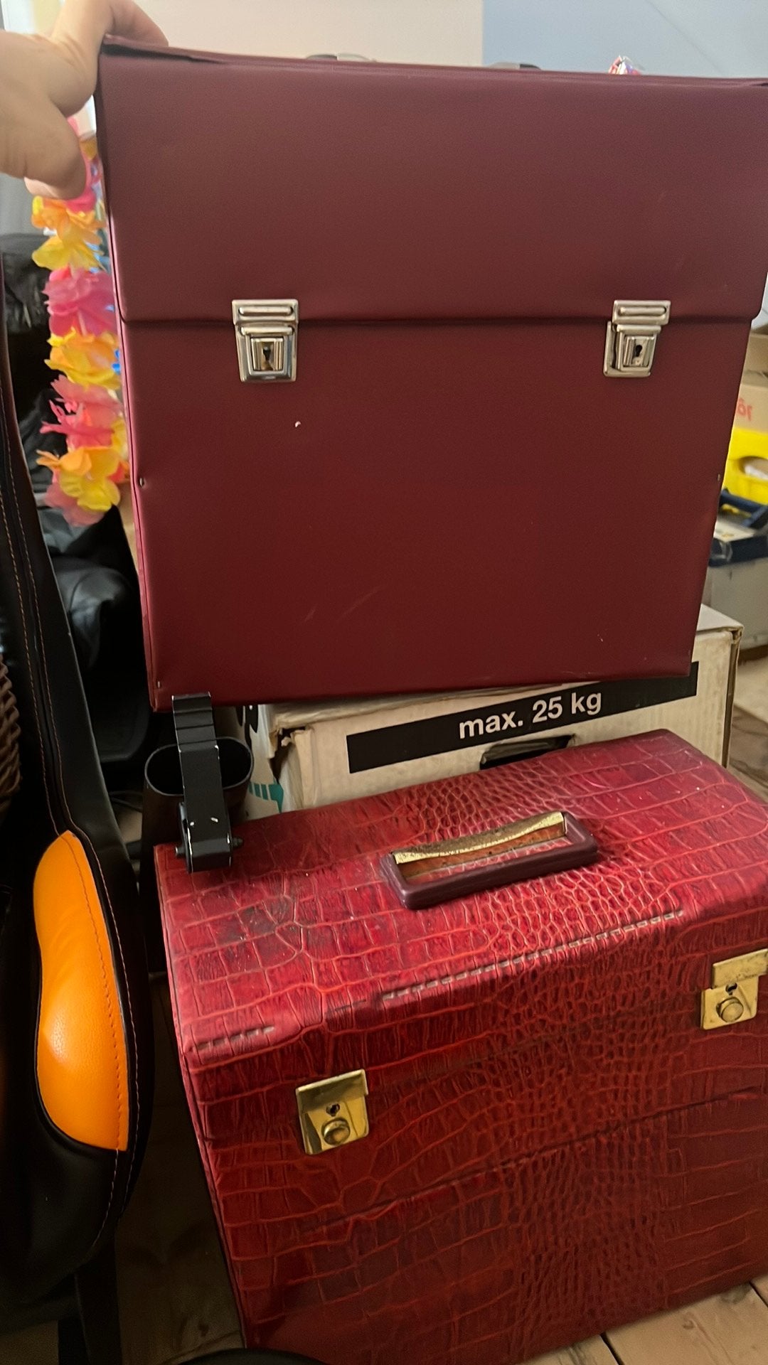 Set van 2 vintage LP koffers - rood, Ophalen