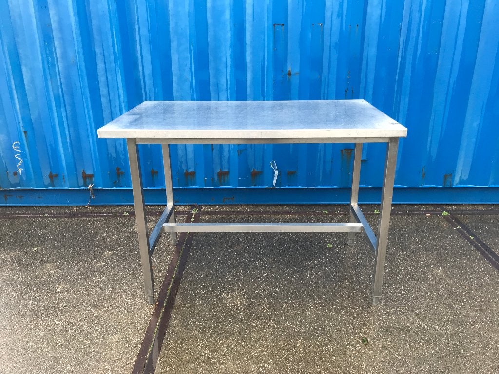 RVS Werktafel 136/80 en 96 hoog, Ophalen, Gebruikt