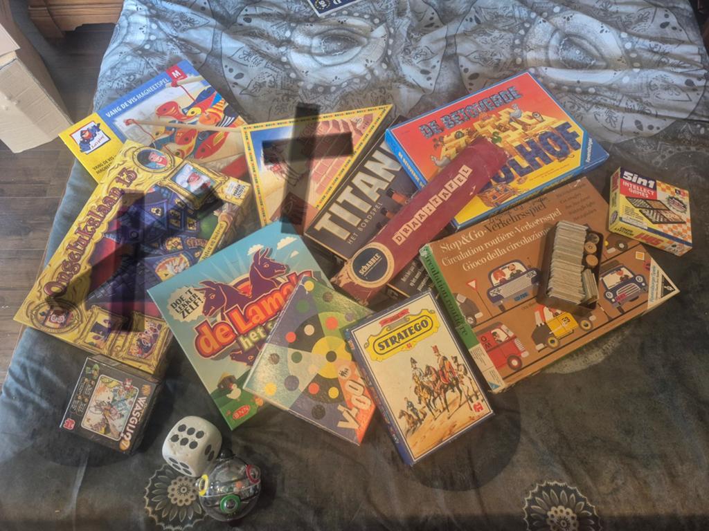 Grote collectie bordspellen en kaartspellen, Hobby en Vrije tijd, Gezelschapsspellen | Bordspellen, Gebruikt, Een of twee spelers