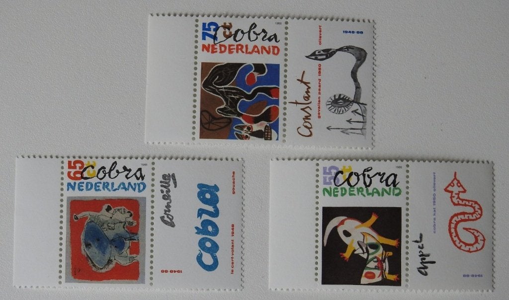 3 postzegels 1988 Cobra, Postzegels en Munten, Verzenden, Na 1940, Postfris