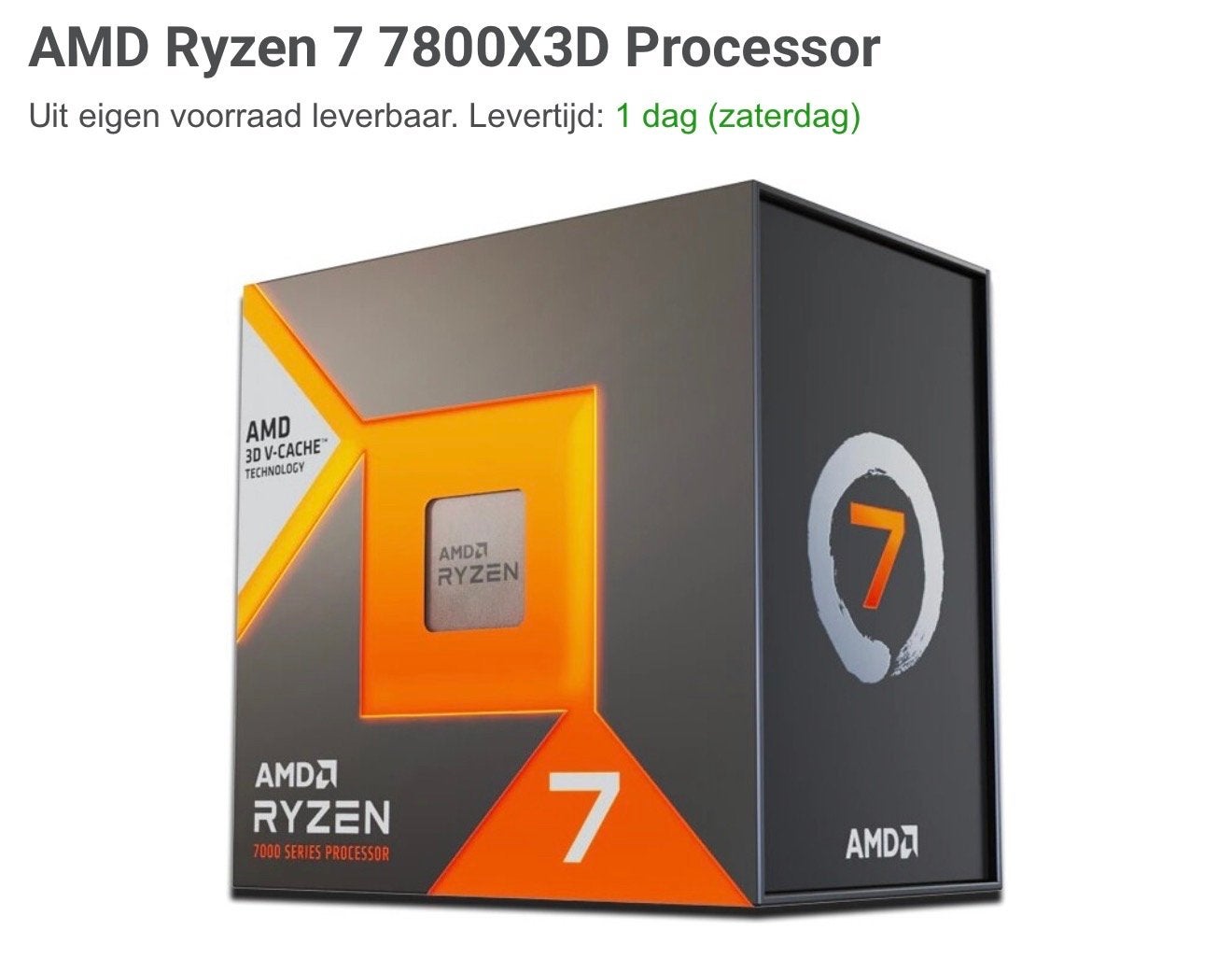 AMD Ryzen 7 7800X3D Processor - Zo goed als nieuw, Computers en Software, Ophalen, Zo goed als nieuw, 8-core, 4 Ghz of meer