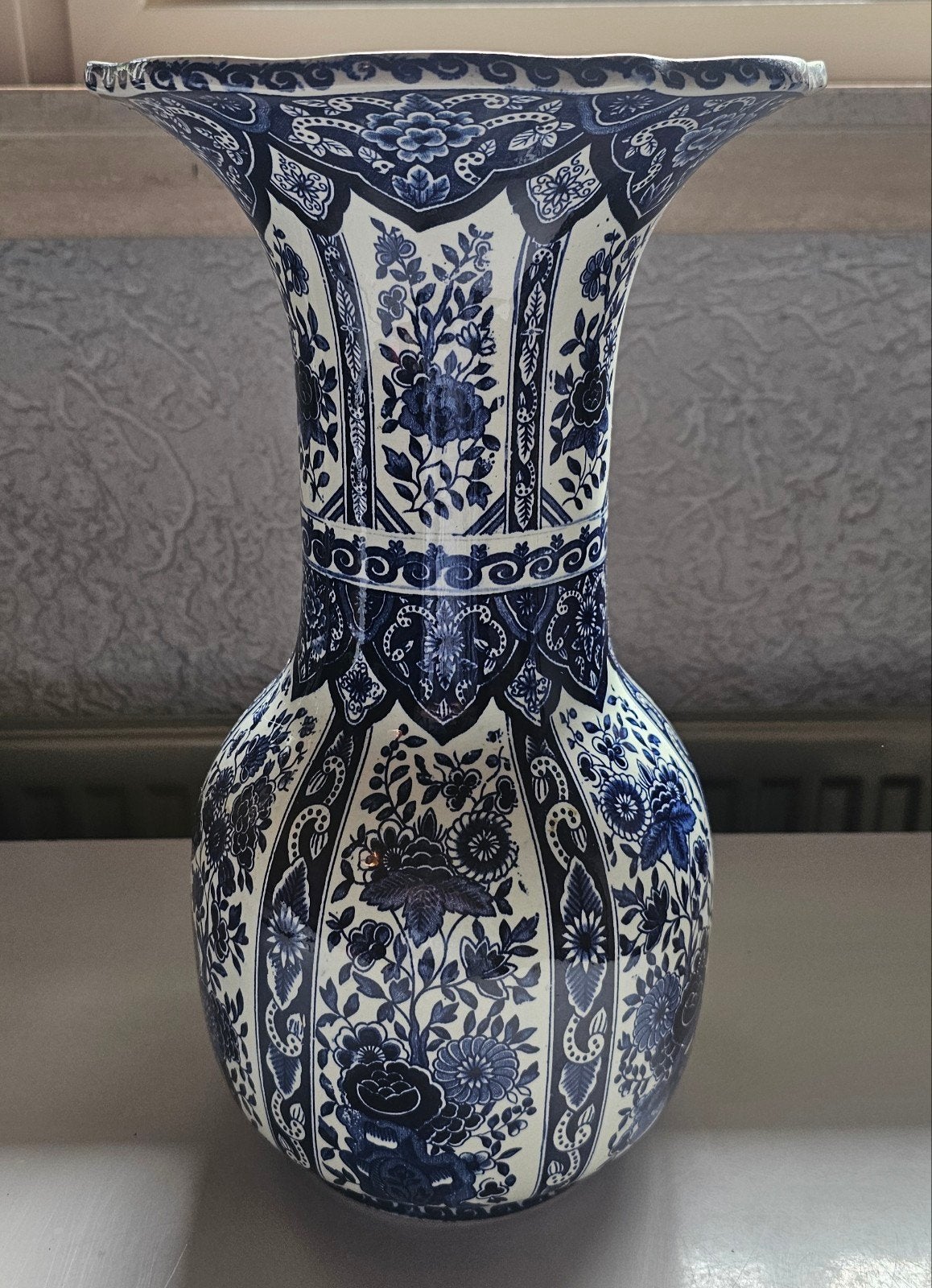 Prachtige Boch Delfts blauwe vaas, Antiek en Kunst, Ophalen