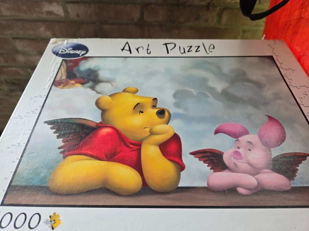 Disney Art Puzzel Winnie de Poeh en Knorretje, Ophalen of Verzenden, Minder dan 500 stukjes, Gebruikt, Legpuzzel