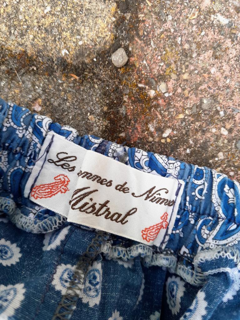 Vintage Les Hommes de Nîmes Mistral rok, blauw, maat M, Kleding | Dames, Ophalen of Verzenden, Zo goed als nieuw, Blauw, Onder de knie