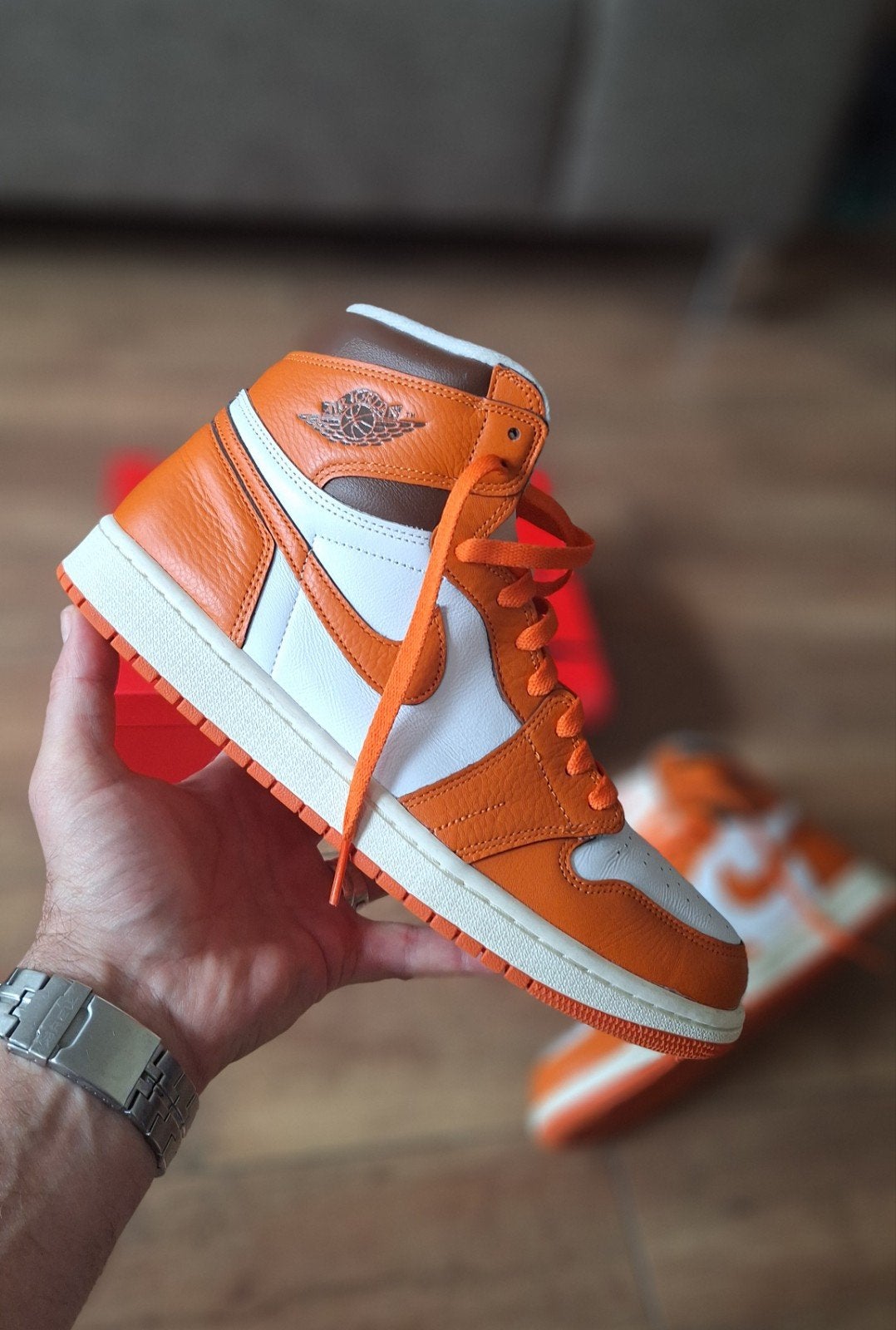 Air Jordan 1 Retro High OG "Starfish", maat 44,5, Overige kleuren, Verzenden, Sneakers of Gympen, Gedragen