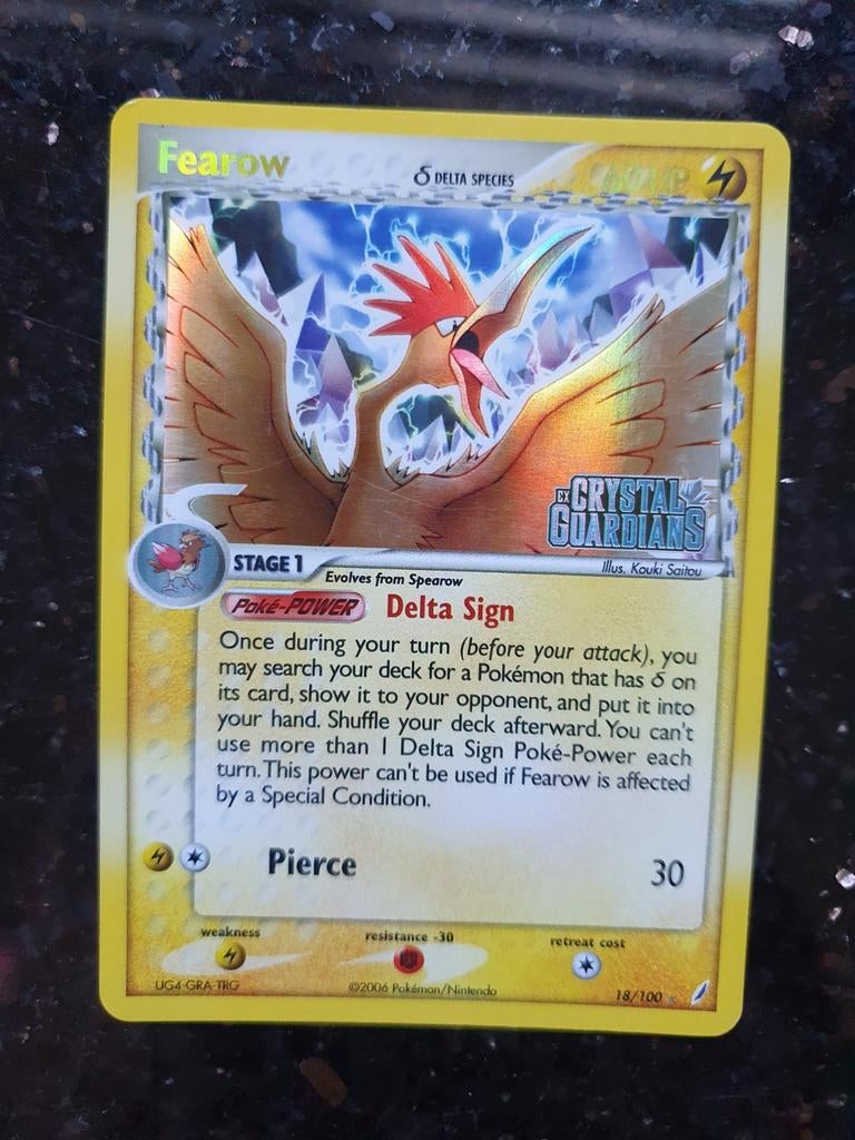 Fearow 18/18 ex crystal guardians holo pokemon kaart, Ophalen of Verzenden, Zo goed als nieuw