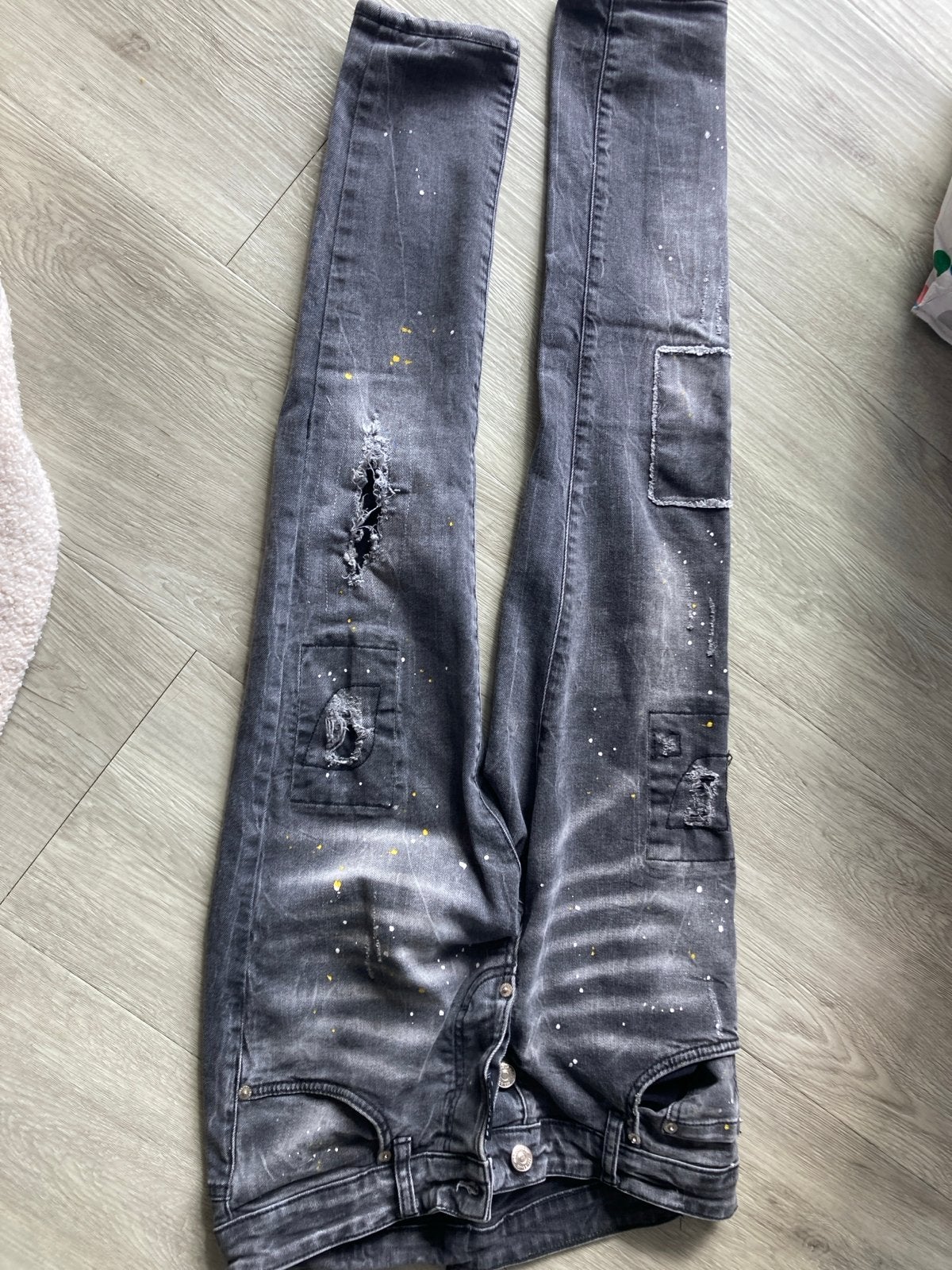 Dsquared2 Jeans Grijs met verfspatten - Maat 44, Ophalen of Verzenden, Gedragen, Grijs, W32 (confectie 46) of kleiner