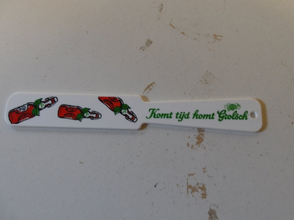 Grolsch spatel (nr.6) afschuimer Komt tijd, komt Grolsch, Ophalen of Verzenden, Nieuw, Overige typen, Grolsch
