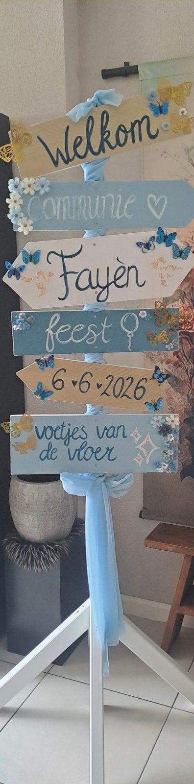 Welkom bord, Ophalen