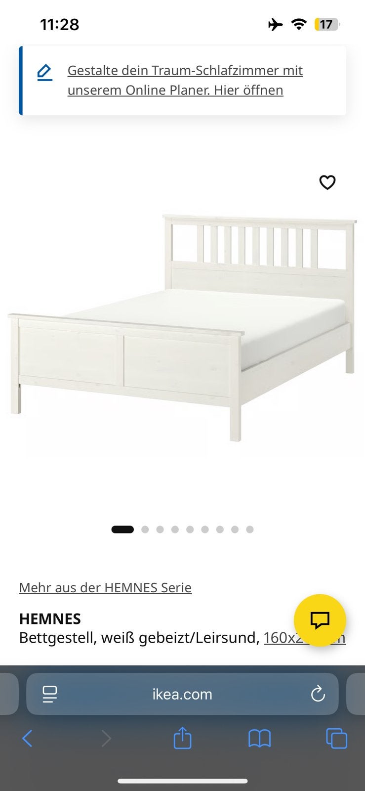 Ikea Hemnes Bed (160x200) with mattress, Ophalen, Wit, Tweepersoons, Zo goed als nieuw