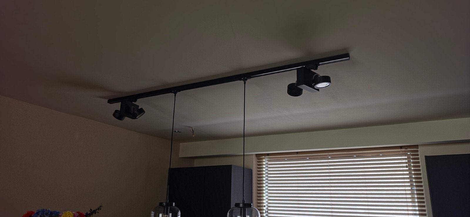 Rail 3 fase licht lamp led spot verlichting lampen spots, Ophalen, Zwart, Zo goed als nieuw, Rail