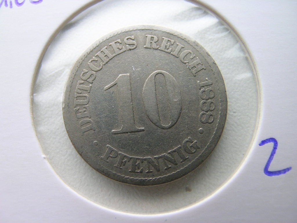 10 Pfennig 1888 A Duitsland (nr 2), Ophalen of Verzenden, Duitsland, Losse munt