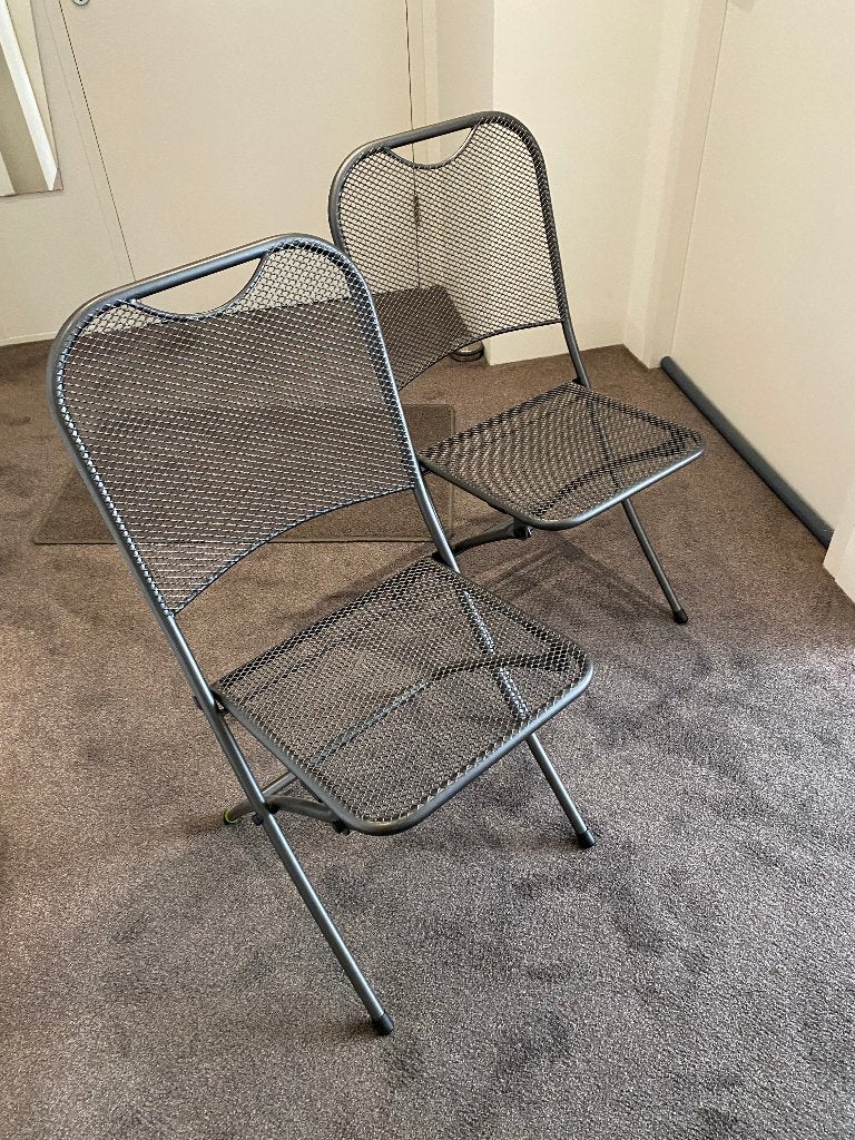 Tuinstoelen, 2 x, antraciet, Ophalen, Nieuw, Metaal, Inklapbaar