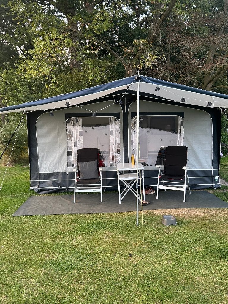 Voortent Obelink Hypercamp type Granada maat 10, Ophalen, Zo goed als nieuw
