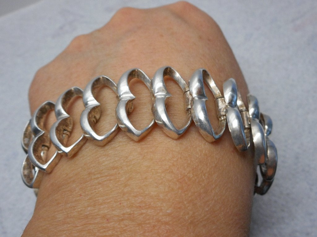 zilveren prachtige zware modernist armband nr.1096, Verzenden, Gebruikt, Zilver, Zilver