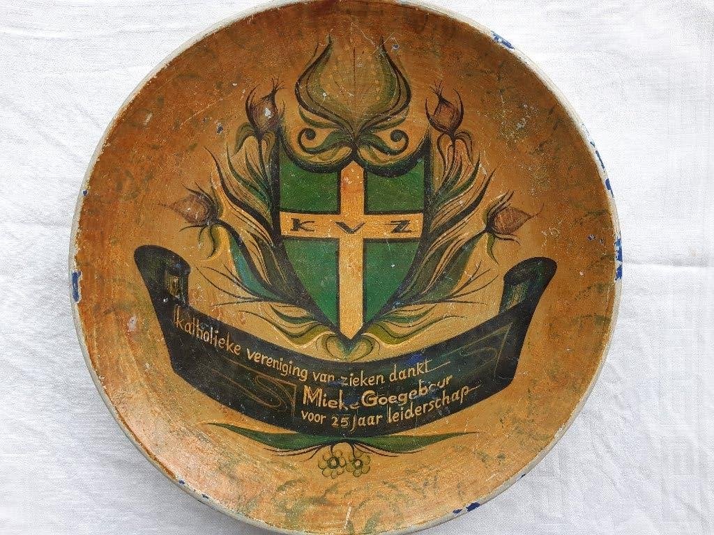 Wandbord Katholieke Vereniging van Zieken, KVZ (Vlaanderen), Ophalen of Verzenden