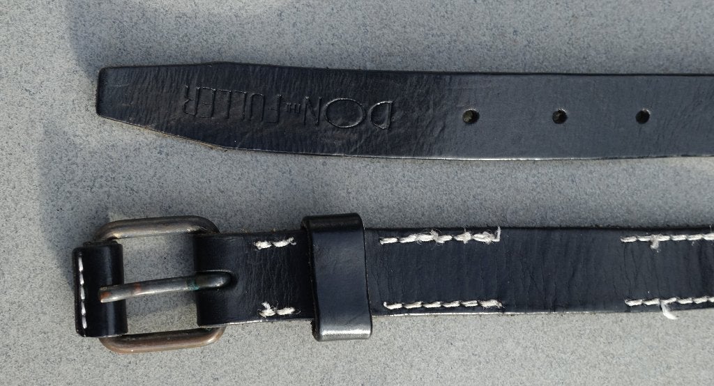 leren broekriem nr. 912-6zw / 130 x 2,4 cm in zwart - nieuw, Kleding | Heren, Nieuw, Ophalen of Verzenden, 115 cm of meer, Riem of Ceintuur