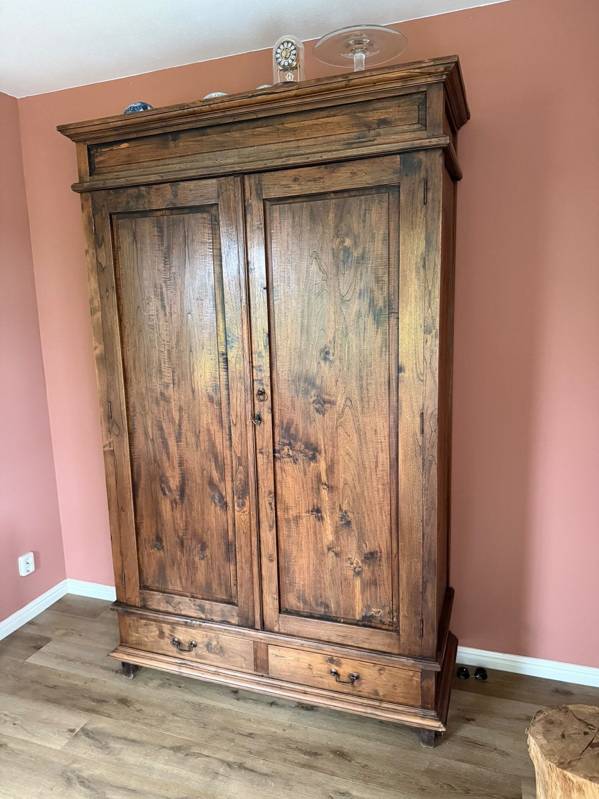 Antieke Massief Houten Linnenkast - 211x133x54 cm, Ophalen